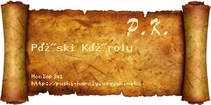 Püski Károly névjegykártya